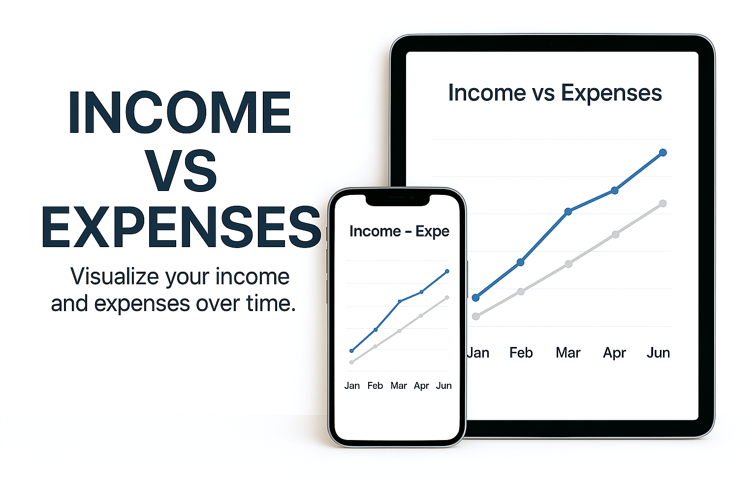 Illustration for Income vs Expenses (Light Mode)