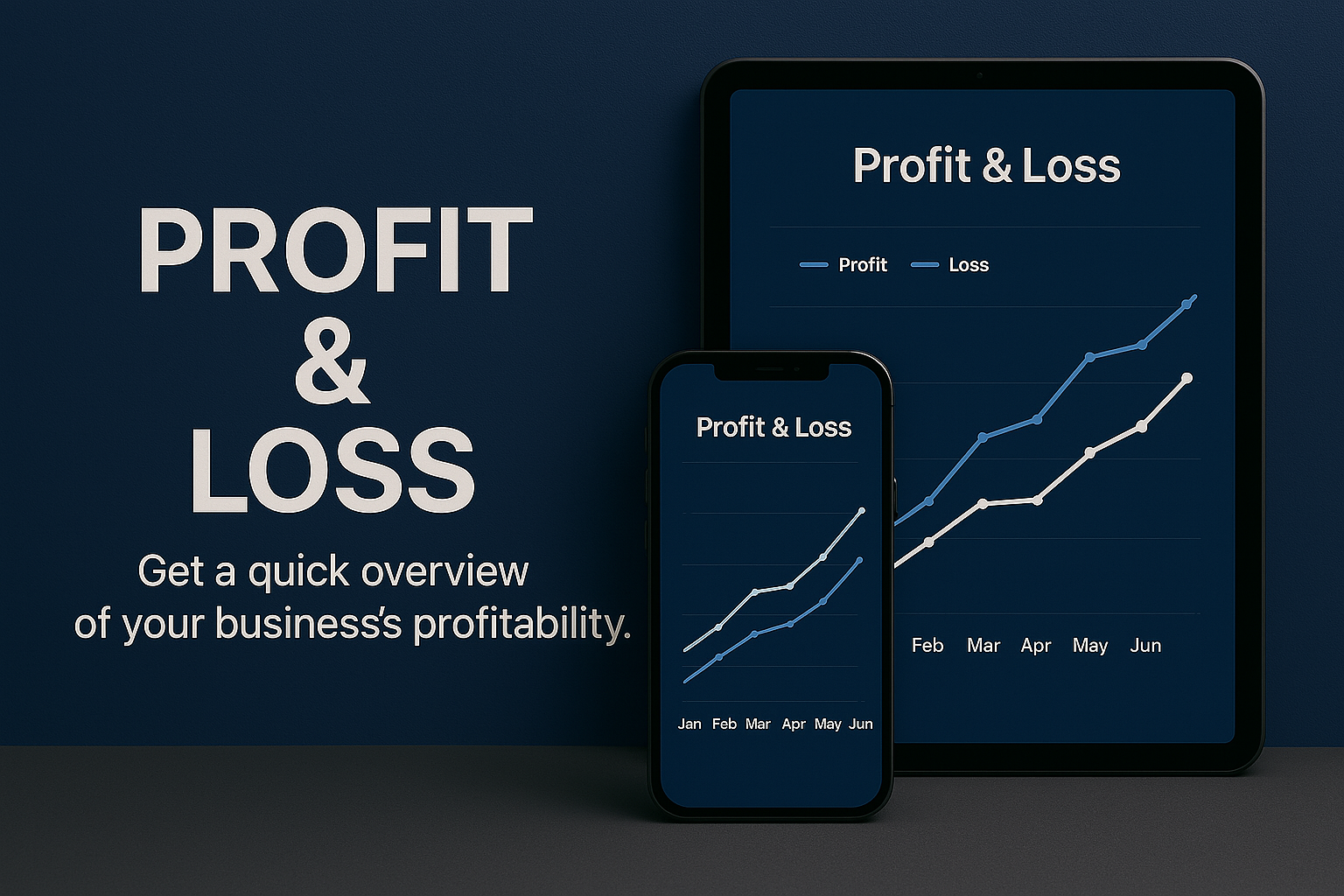 Illustration for Profit vs Loss (Dark Mode)