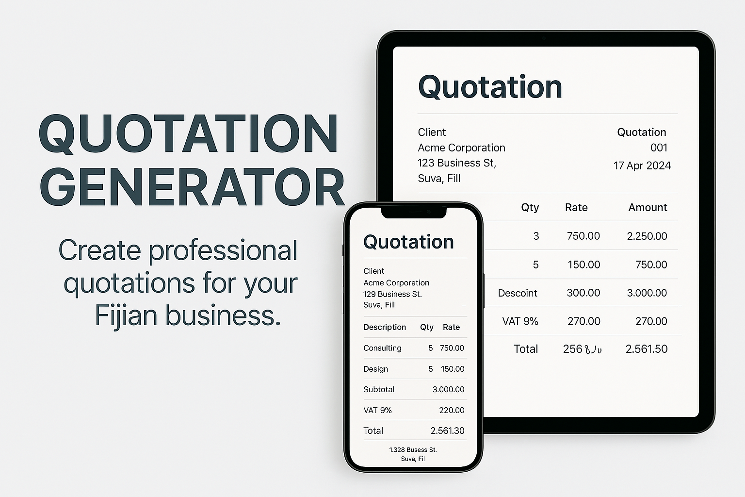 Quotation Generator feature (Light Mode)